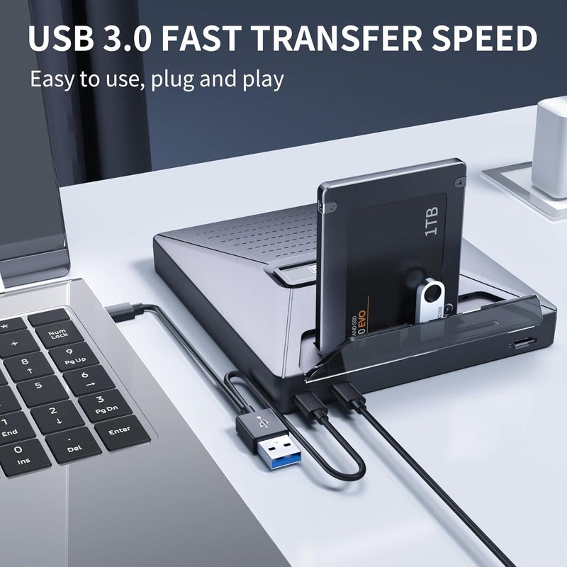 Alronly External CD/DVD Drive for Laptop/PC, USB 3.0 Type-C USB Portable Player for Computer CD DVD +/-RW Disk Drive CD Burner Writer Reader Compatible with Desktop Windows Apple Linux (F05) - Image 4